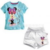 Conjunto Minnie  mangas curtas T-shirt calças curtas